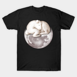 Cute sleeping lamb on the moon T-Shirt